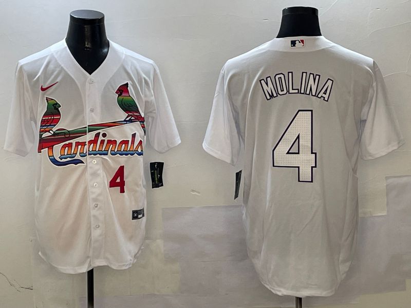 Men St.Louis Cardinals #4 Molina White Game Mexico 2025 Nike MLB Jersey style 3